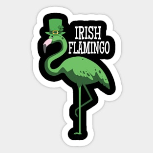 Green Flamingo St Patricks Day Sticker